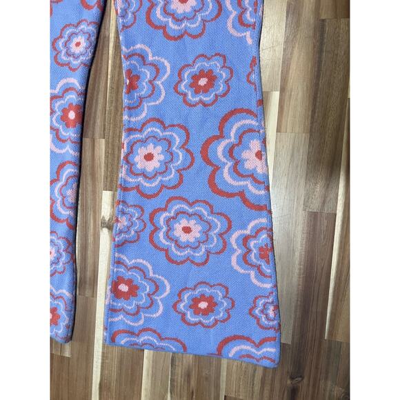 Ragged Priest Whimsical Flower Power Purple Flare Pants Grunge Punk Indie L - Picture 2 of 11